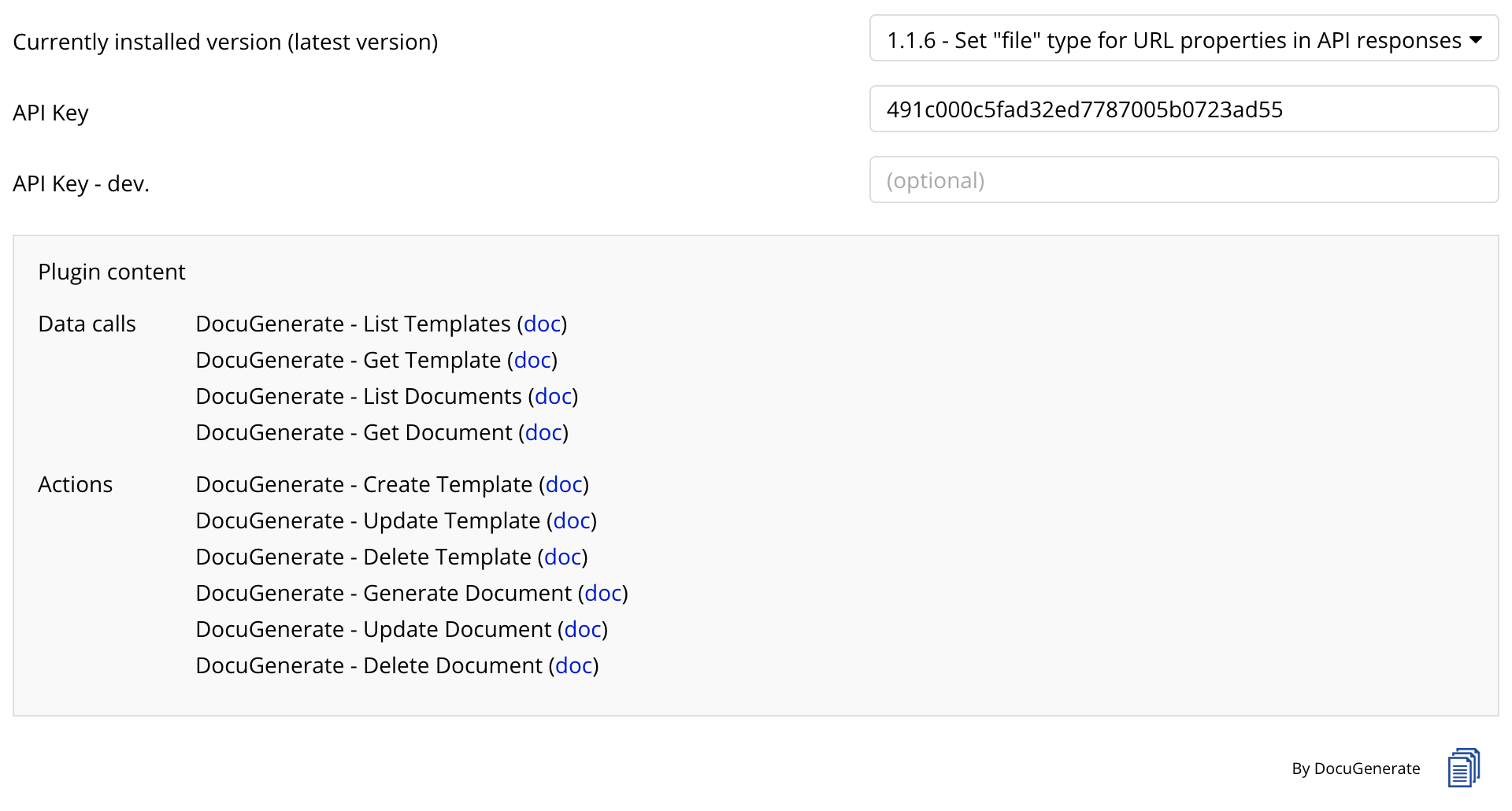 Configure the DocuGenerate API Key in Bubble