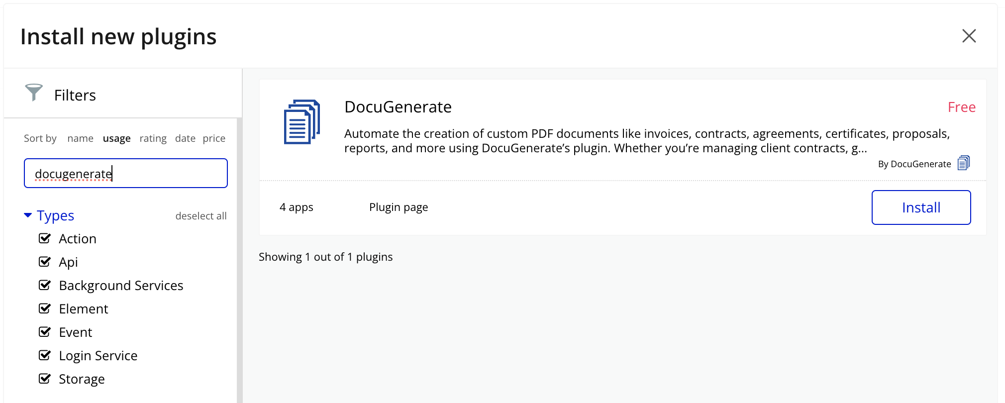 Install the DocuGenerate API Key in Bubble