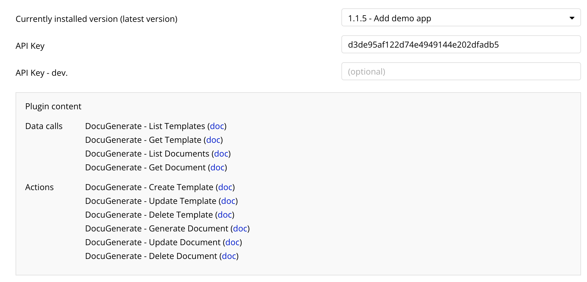 Configure the DocuGenerate API Key in Bubble