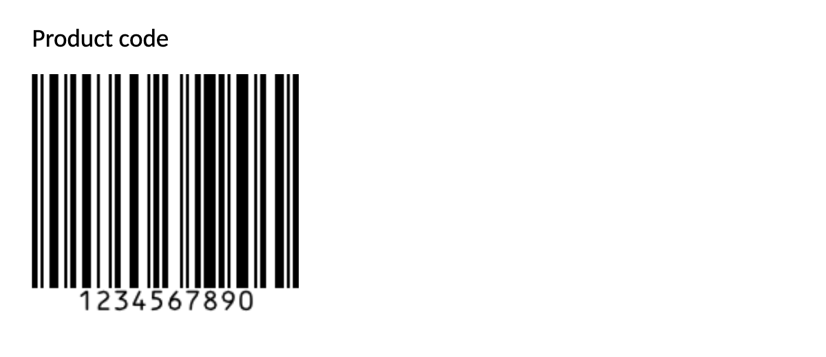 Barcode with product code