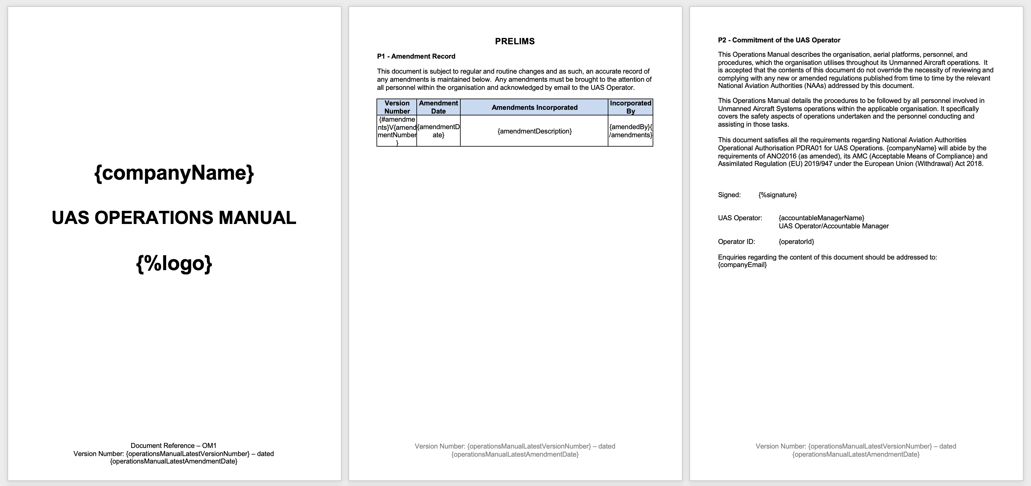 Drone Business Hub document generation process