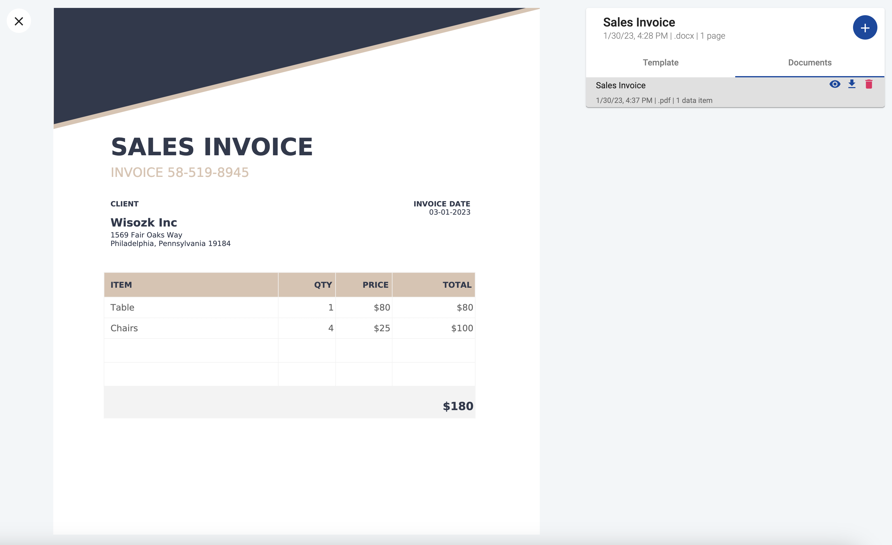 Final invoice template