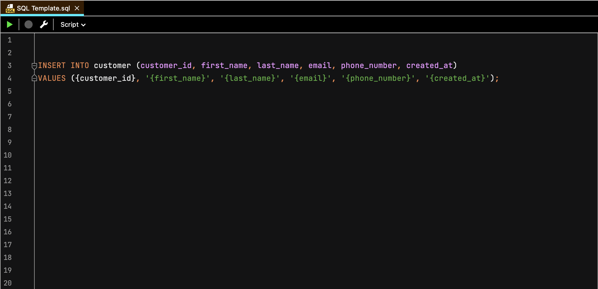 Generate a Script with SQL Instructions from Excel Data | DocuGenerate